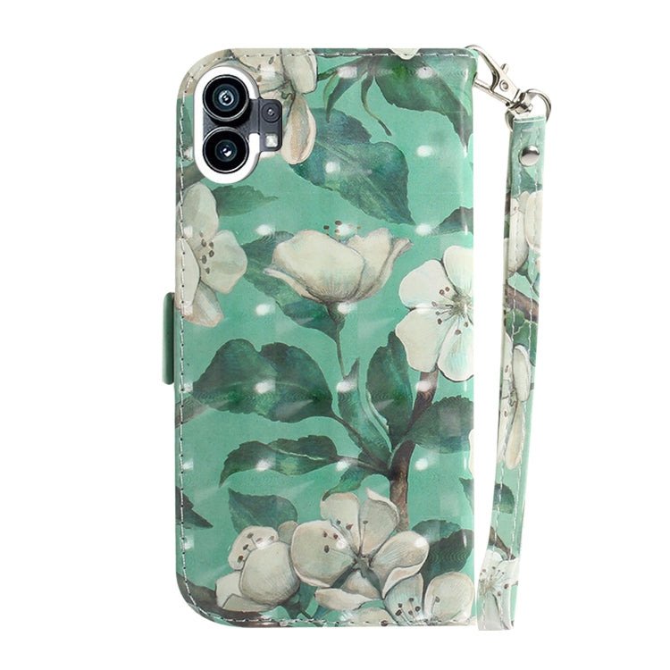For Nothing Phone 1 3D Colored Horizontal Flip Leather Phone Case(Watercolor Flower) - Nothing Cases by buy2fix | Online Shopping UK | buy2fix
