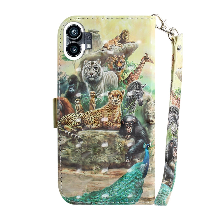 For Nothing Phone 1 3D Colored Horizontal Flip Leather Phone Case(Zoo) - Nothing Cases by buy2fix | Online Shopping UK | buy2fix