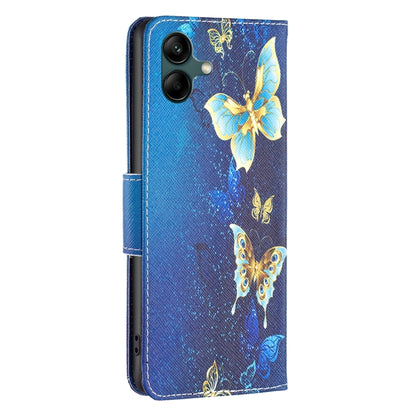 For Samsung Galaxy A04 4G Colored Drawing Pattern Flip Leather Phone Case(Gold Butterfly) by buy2fix