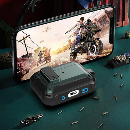 For AirPods Pro 2 Wireless Earphones Shockproof Bumblebee Silicone Protective Case(Black) by buy2fix