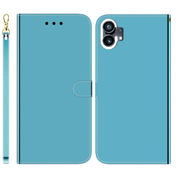For Nothing Phone 1 Imitated Mirror Surface Flip Leather Phone Case(Blue) by buy2fix