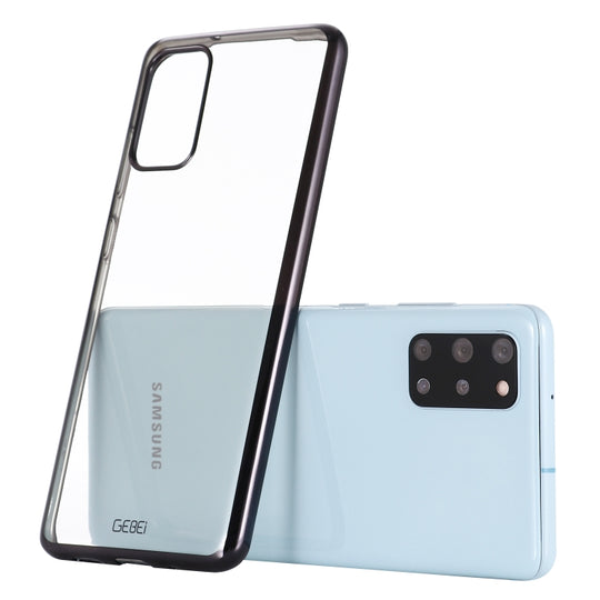 For Galaxy S20+ GEBEI Plating TPU Shockproof Protective Case(Black)