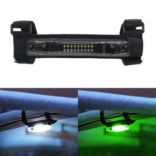 For UTV ATV Polaris RZR Golf Cart Motorcycle Two-color LED Guard Bar Light, Shell Color:Smoked(White + Green) - Headlights by buy2fix | Online Shopping UK | buy2fix