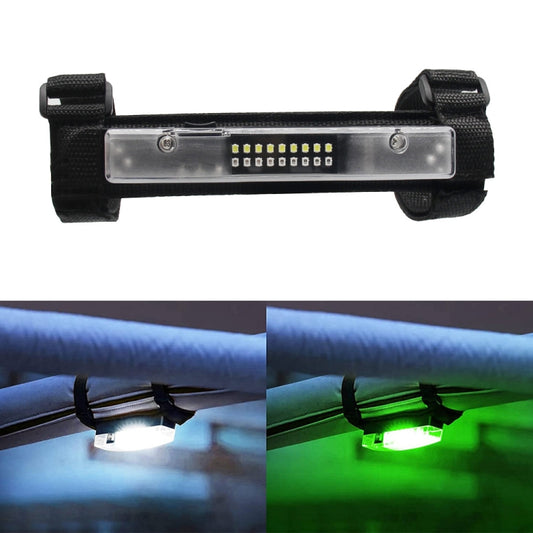 For UTV ATV Polaris RZR Golf Cart Motorcycle Two-color LED Guard Bar Light, Shell Color:Transparent(White + Green) - Headlights by buy2fix | Online Shopping UK | buy2fix
