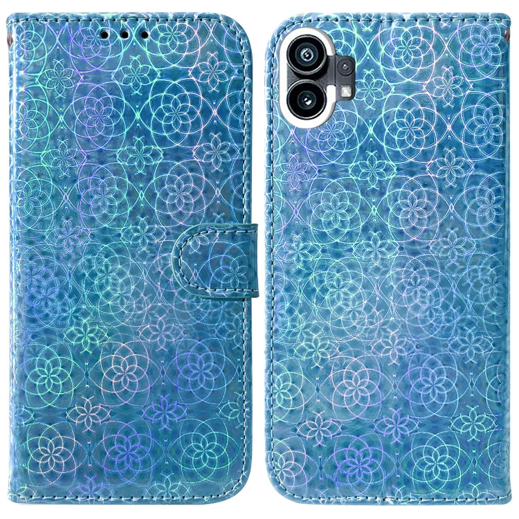 For Nothing Phone 1 Colorful Magnetic Buckle Leather Phone Case(Blue) by buy2fix