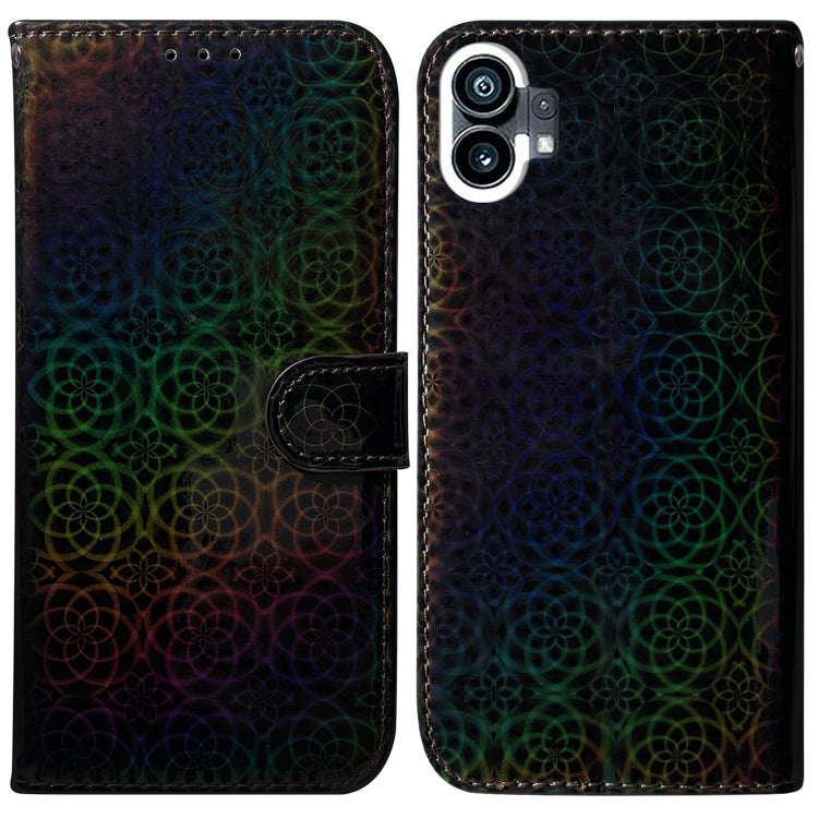For Nothing Phone 1 Colorful Magnetic Buckle Leather Phone Case(Black) by buy2fix