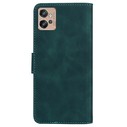 For Motorola Moto G32 Skin Feel Pure Color Flip Leather Phone Case(Green) - Motorola Cases by buy2fix | Online Shopping UK | buy2fix
