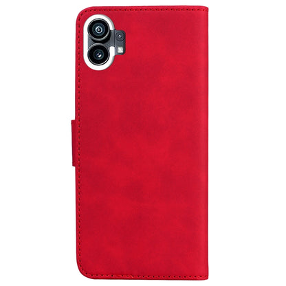 For Nothing Phone 1 Skin Feel Pure Color Flip Leather Phone Case(Red) - Nothing Cases by buy2fix | Online Shopping UK | buy2fix