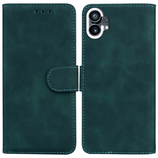 For Nothing Phone 1 Skin Feel Pure Color Flip Leather Phone Case(Green) - Nothing Cases by buy2fix | Online Shopping UK | buy2fix