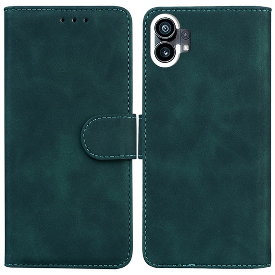 For Nothing Phone 1 Skin Feel Pure Color Flip Leather Phone Case(Green)