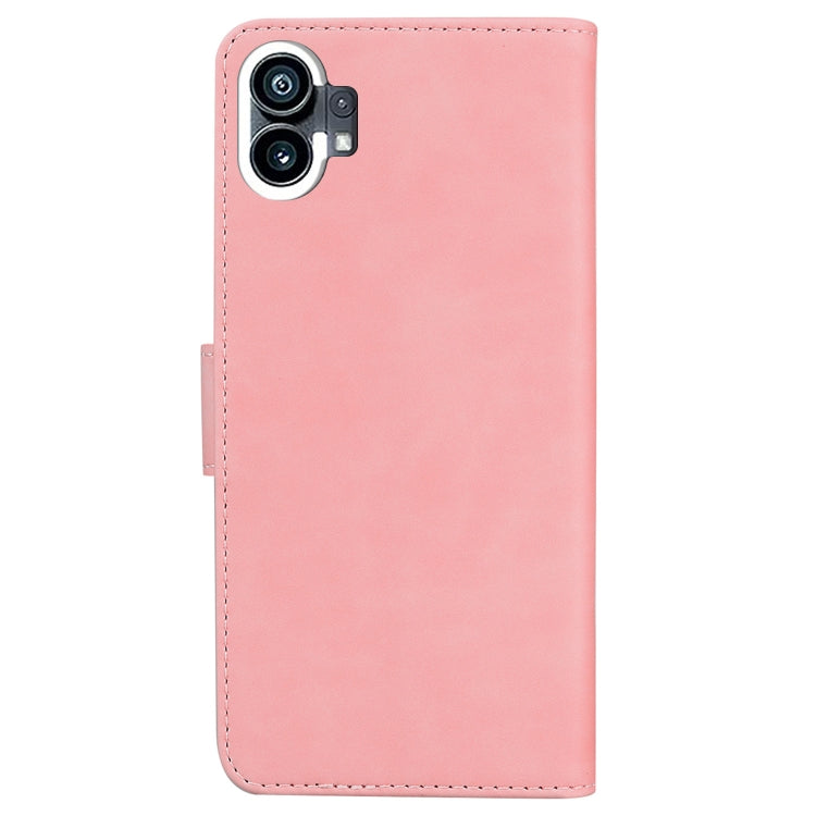For Nothing Phone 1 Skin Feel Pure Color Flip Leather Phone Case(Pink) - Nothing Cases by buy2fix | Online Shopping UK | buy2fix