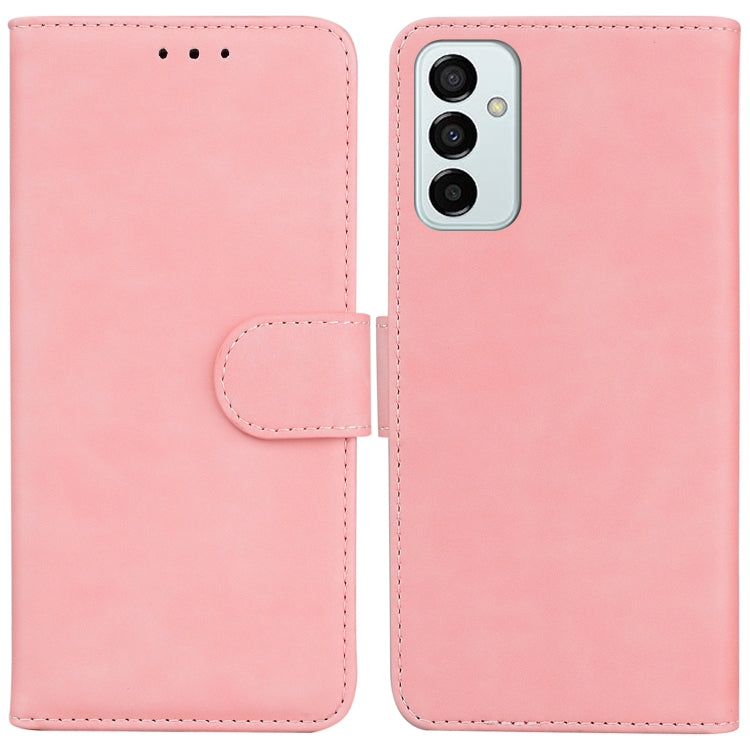 For Samsung Galaxy M13 4G Skin Feel Pure Color Flip Leather Phone Case(Pink) by buy2fix