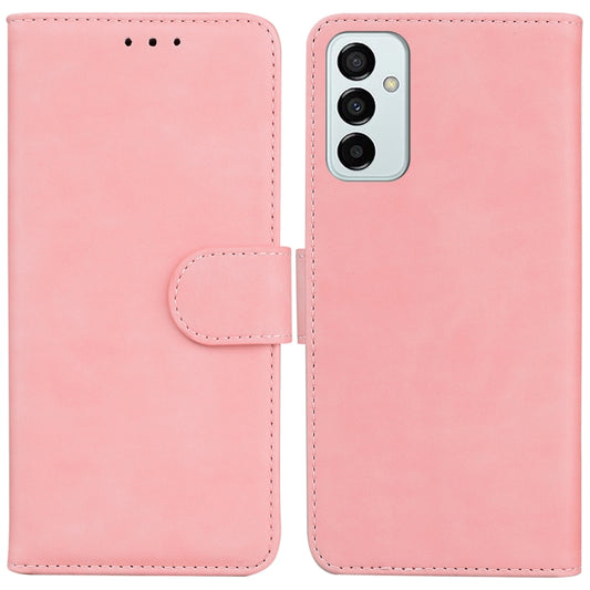 For Samsung Galaxy M13 4G Skin Feel Pure Color Flip Leather Phone Case(Pink) by buy2fix