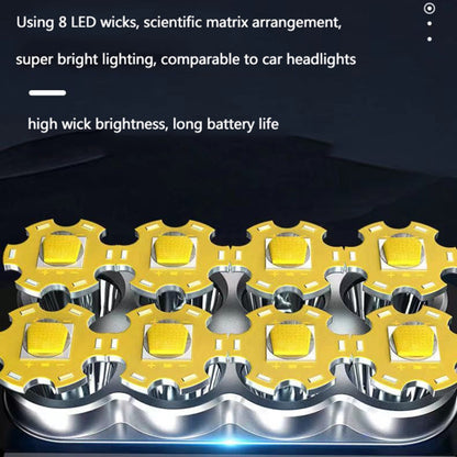 Solar Charging Super Bright Waterproof 8 LED Camping Flashlight Lamp - LED Flashlight by buy2fix | Online Shopping UK | buy2fix