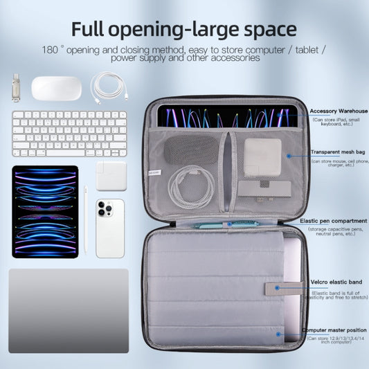 For 9.7-11 inch Laptop Portable Sheepskin Texture Leather Bag(Grey) by buy2fix