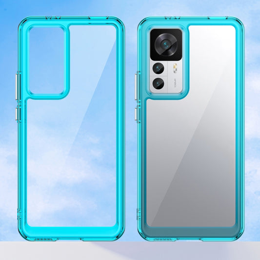 For Xiaomi Redmi K50 Ultra/Xiaomi 12T/Xiaomi 12T Pro Colorful Series Acrylic + TPU Phone Case(Transparent Blue) - Xiaomi Cases by buy2fix | Online Shopping UK | buy2fix