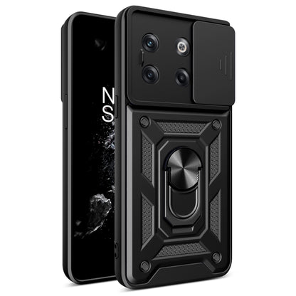 For OnePlus 10T Sliding Camera Cover Design TPU+PC Phone Case(Black) - OnePlus Cases by buy2fix | Online Shopping UK | buy2fix