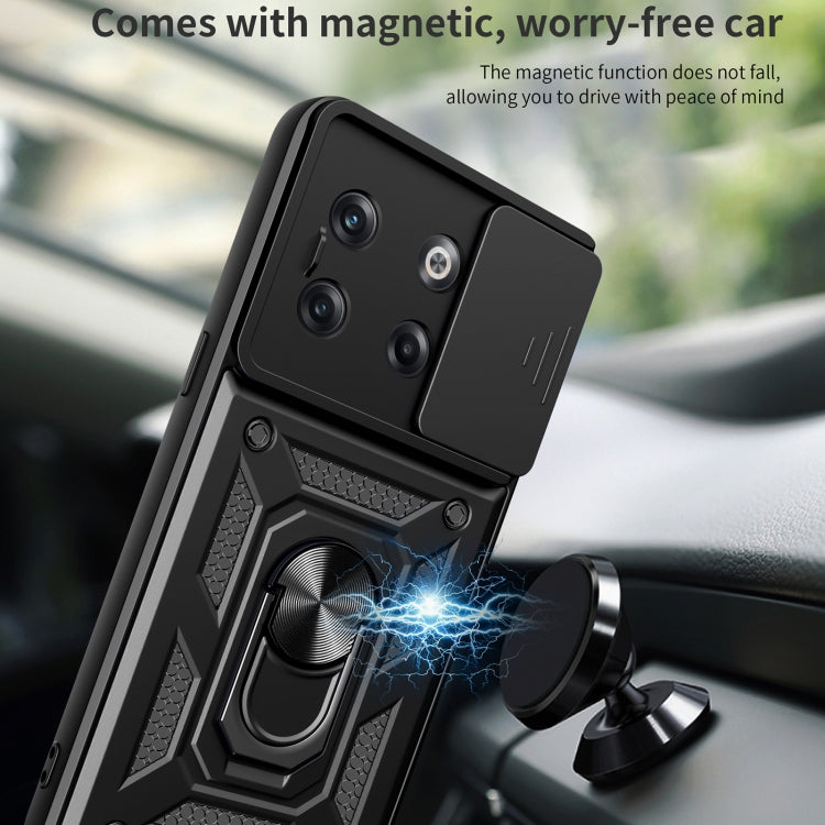For OnePlus 10T Sliding Camera Cover Design TPU+PC Phone Case(Black) - OnePlus Cases by buy2fix | Online Shopping UK | buy2fix