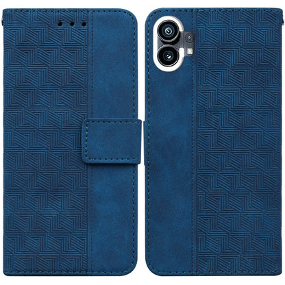 For Nothing Phone 1 Geometric Embossed Flip Leather Phone Case(Blue) by buy2fix