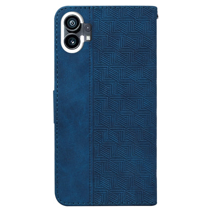 For Nothing Phone 1 Geometric Embossed Flip Leather Phone Case(Blue) by buy2fix