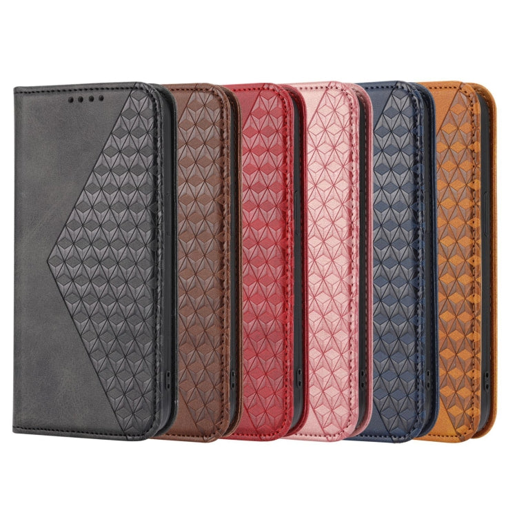 For Nothing Phone 1 Cubic Grid Calf Texture Magnetic Closure Leather Phone Case(Black) - Nothing Cases by buy2fix | Online Shopping UK | buy2fix