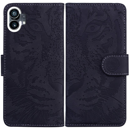 For Nothing Phone 1 Tiger Embossing Pattern Flip Leather Phone Case(Black) by buy2fix