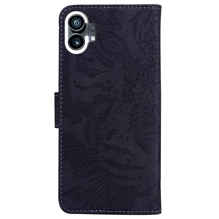 For Nothing Phone 1 Tiger Embossing Pattern Flip Leather Phone Case(Black) by buy2fix
