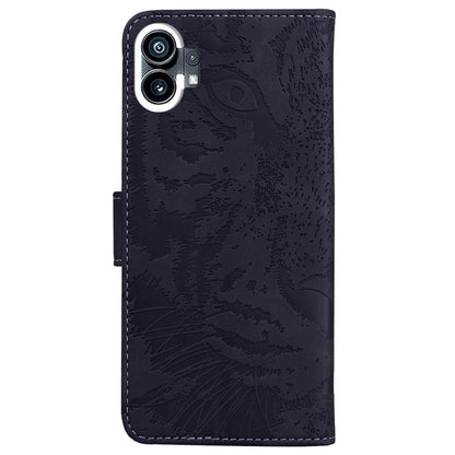 For Nothing Phone 1 Tiger Embossing Pattern Flip Leather Phone Case(Black) by buy2fix