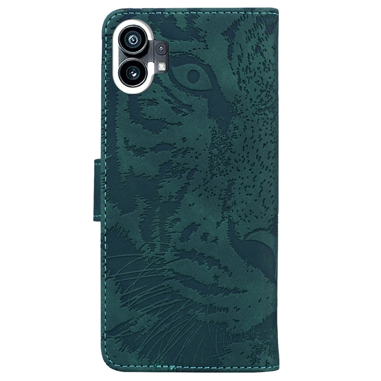 For Nothing Phone 1 Tiger Embossing Pattern Flip Leather Phone Case(Green) by buy2fix