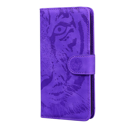 For Nothing Phone 1 Tiger Embossing Pattern Flip Leather Phone Case(Purple) by buy2fix