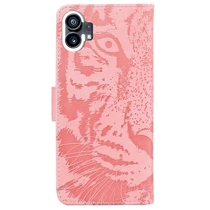 For Nothing Phone 1 Tiger Embossing Pattern Flip Leather Phone Case(Pink) by buy2fix