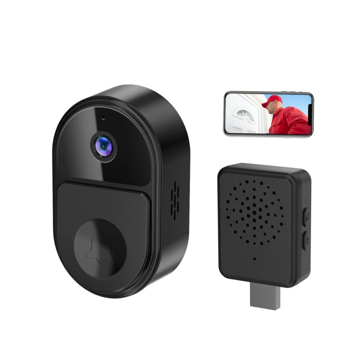 ML18 Mini Ultra Wide Angle Smart Video Doorbell Support Two-way Voice(Black) - Video DoorBell by buy2fix | Online Shopping UK | buy2fix