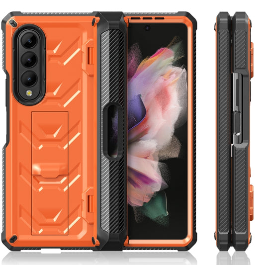 For Samsung Galaxy Z Fold3 5G Armored All-inclusive Shockproof Folding Phone Case(Orange) by buy2fix