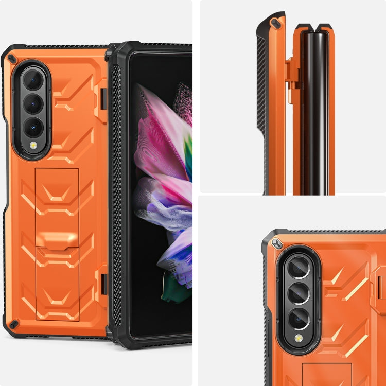For Samsung Galaxy Z Fold3 5G Armored All-inclusive Shockproof Folding Phone Case(Orange) by buy2fix