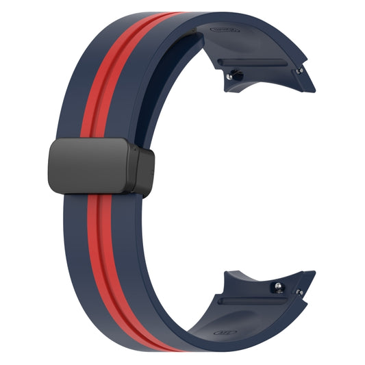 For Samsung Galaxy Watch5 Pro Two-color Stripe Silicone Watch Band(Midnight Blue Red) - Watch Bands by buy2fix | Online Shopping UK | buy2fix