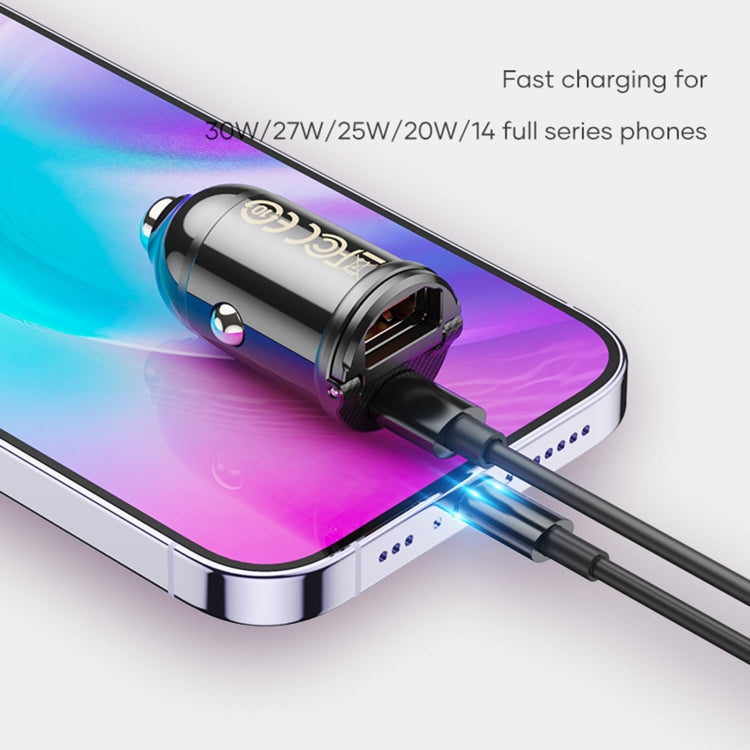 ROCK C13-F H18 Mini Portable Dual Port USB + USB-C / Type-C Car Fast Charger - Car Charger by ROCK | Online Shopping UK | buy2fix