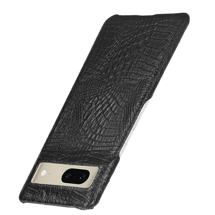 For Google Pixel 7 Pro 5G Shockproof Crocodile Texture PC + PU Case(Black) - Google Cases by buy2fix | Online Shopping UK | buy2fix
