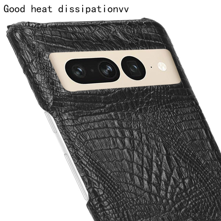 For Google Pixel 7 Pro 5G Shockproof Crocodile Texture PC + PU Case(Black) - Google Cases by buy2fix | Online Shopping UK | buy2fix