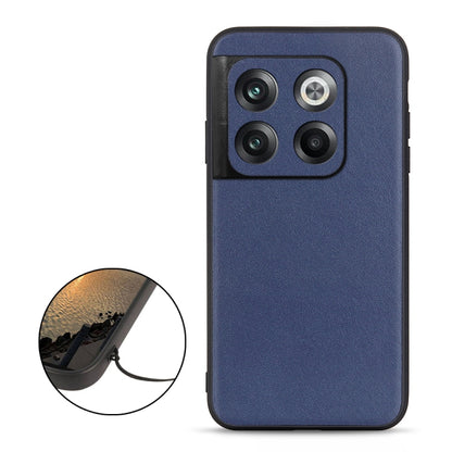 For OnePlus Ace Pro / 10T Lambskin Texture Genuine Leather Phone Case(Blue) - OnePlus Cases by buy2fix | Online Shopping UK | buy2fix