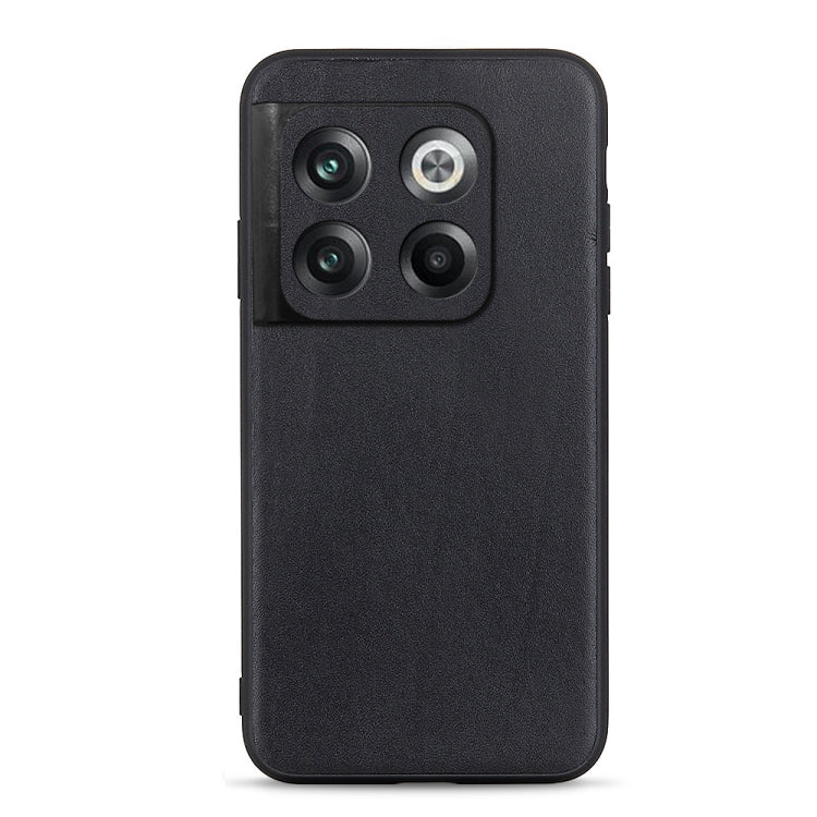 For OnePlus Ace Pro / 10T Lambskin Texture Genuine Leather Phone Case(Black) - OnePlus Cases by buy2fix | Online Shopping UK | buy2fix