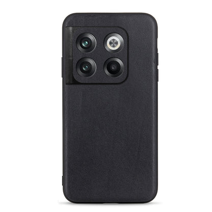 For OnePlus Ace Pro / 10T Lambskin Texture Genuine Leather Phone Case(Black) - OnePlus Cases by buy2fix | Online Shopping UK | buy2fix