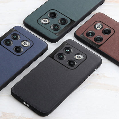 For OnePlus Ace Pro / 10T Lambskin Texture Genuine Leather Phone Case(Black) - OnePlus Cases by buy2fix | Online Shopping UK | buy2fix