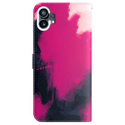 For Nothing Phone 1 Watercolor Pattern Flip Leather Phone Case(Berry Color) by buy2fix