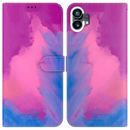 For Nothing Phone 1 Watercolor Pattern Flip Leather Phone Case(Purple Red) by buy2fix