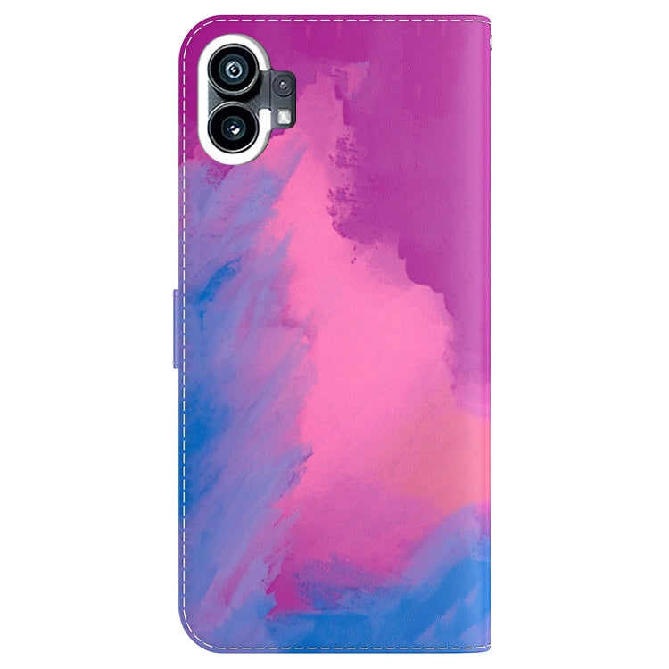 For Nothing Phone 1 Watercolor Pattern Flip Leather Phone Case(Purple Red) by buy2fix