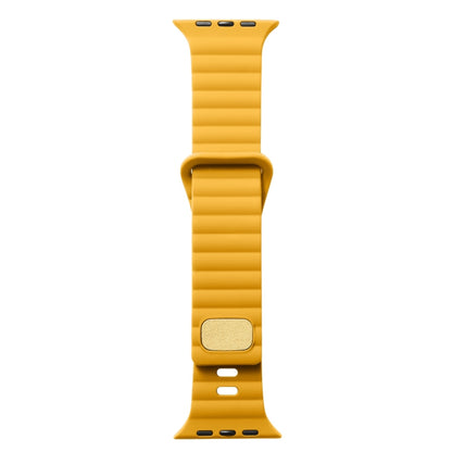Breathable Skin-friendly Silicone Watch Band For Apple Watch Ultra 49mm / Series 8&7 45mm / SE   2&6&SE&5&4 44mm / 3&2&1 42mm(Yellow) - Watch Bands by buy2fix | Online Shopping UK | buy2fix
