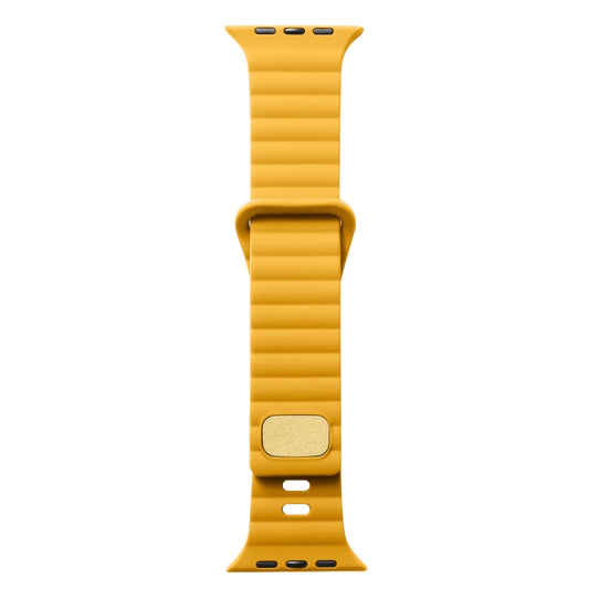 Breathable Skin-friendly Silicone Watch Band For Apple Watch Ultra 49mm / Series 8&7 45mm / SE   2&6&SE&5&4 44mm / 3&2&1 42mm(Yellow) - Watch Bands by buy2fix | Online Shopping UK | buy2fix