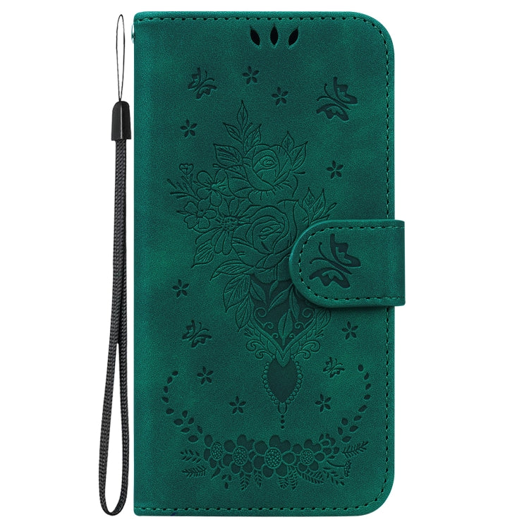 For Nothing Phone 1 Butterfly Rose Embossed Leather Phone Case(Green) - Nothing Cases by buy2fix | Online Shopping UK | buy2fix