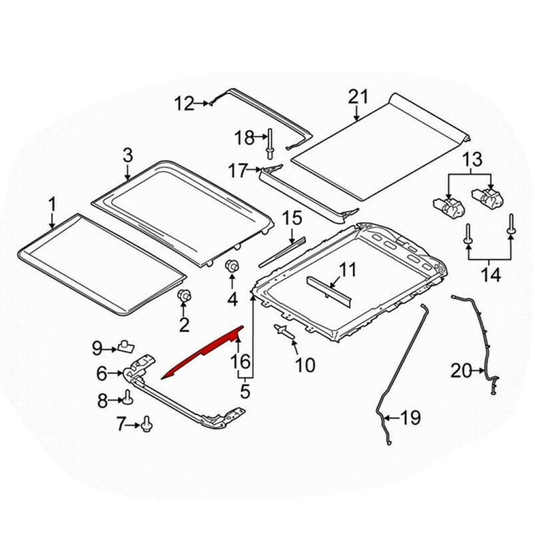 For Ford F-150 2015-2020 / F-250 2017-2019 Car Sunroof Track Assembly Repair Kit - Others by buy2fix | Online Shopping UK | buy2fix