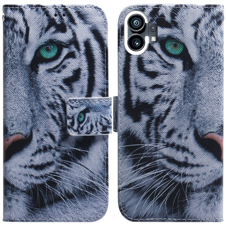 For Nothing Phone 1 Coloured Drawing Leather Phone Case(Tiger) - Nothing Cases by buy2fix | Online Shopping UK | buy2fix